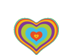 Gif animé coeur arc en ciel